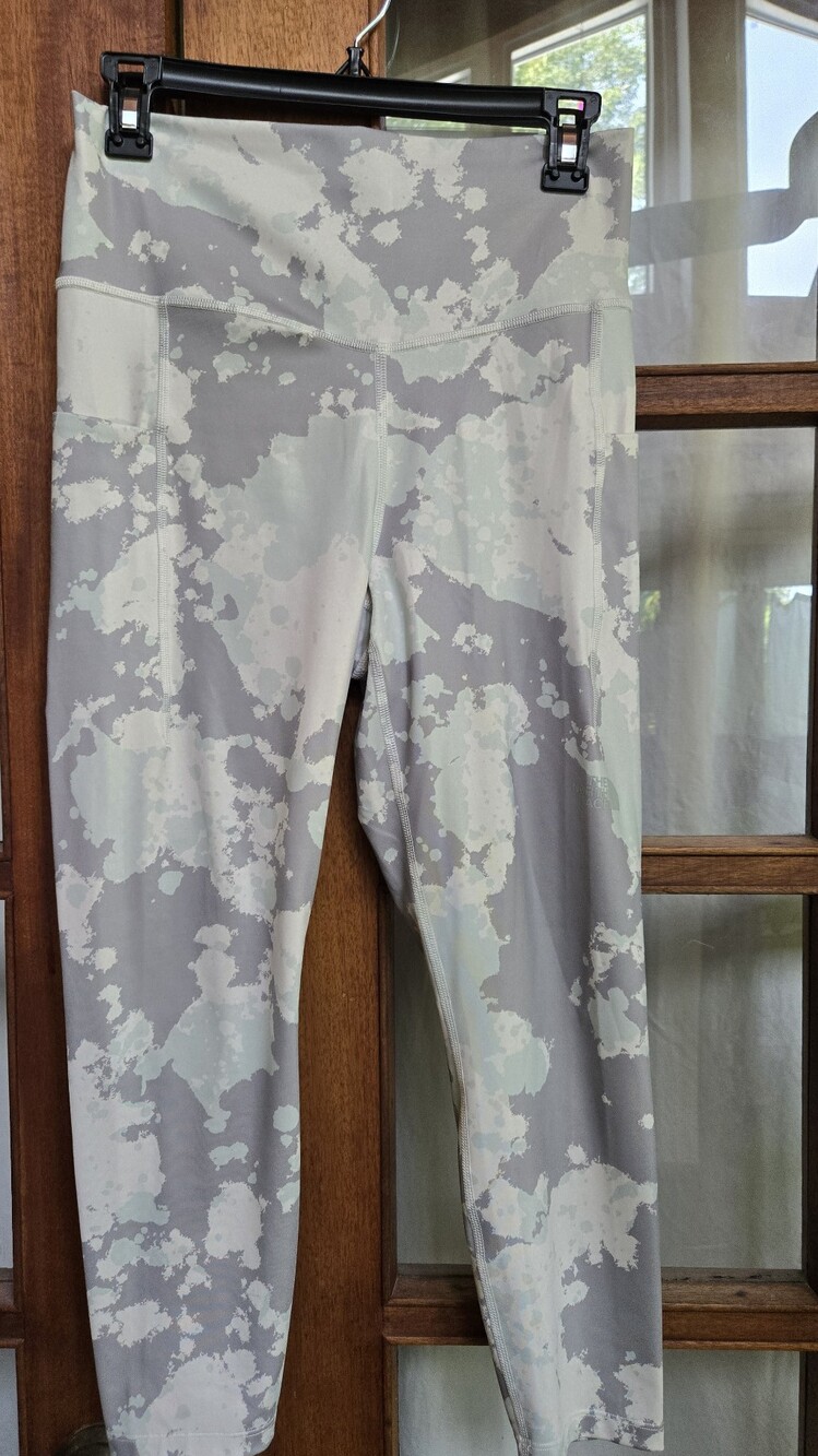 The North Face Gray and Cream Printed High-Rise Leggings